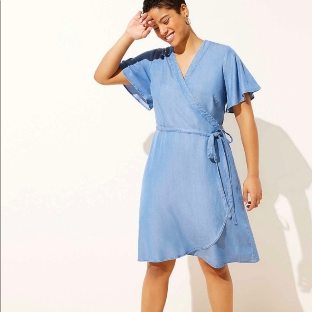 Loft Chambray Wrap Dress